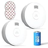SITERWELL Smoke Detector, Smoke Detector 10 Year Battery with Photoelectric Sensor, Fire Alarm with Low Battery and Fault Warning for House and Bedroom, UL217-9th Listed, GS525A, 2 Packs