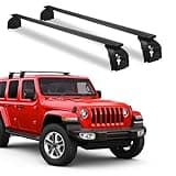 LIngHang Lockable Roof Rack Cross Bars Compatible for Jeep Wrangler JK JL Gladiator JT 2007-2024 2&4 Door, 220LBS Adjustable Aluminum Heavy Duty Crossbars for Rooftop Cargo Luggage Kayak Canoe Bike