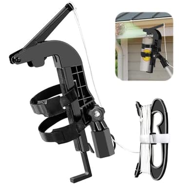 Spray Can Extension Pole Adaptor, Adjustment Wasp Spray Pole Fit for Wasp/Hornet, Aerosol Can and Powder Duster, Pro Sprayer Adaptor for Spray Paint, Window Cleaner, Spray Can Trigger Handle - Black