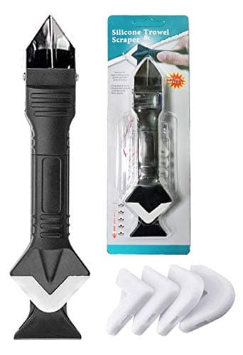 3 in 1 Silicone Caulking Tools, Glass Glue Angle Scraper, stainless steelhead Caulk Remover and Sealant Scraper, For Kitchen Bathroom Window And Frames Sealant Seals