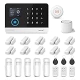 LWOHSI WiFi+4G Home Security Alarm System, DIY Alarm Kit with PIR Detector, Remote Controls, Door/Window Sensor Compatible with Alexa, NO Monthly Fees