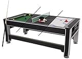Triumph 3-in-1 7' Rotating Swivel Multigame Table - Air Hockey, Billiards/Pool, and Table Tennis - All Accessories Included
