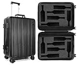 RONPOW Wine Suitcase for Airplanes 12 Bottle, Wine Luggage for Airplane Travel with TSA Lock, Holds Standard 750ml Size Red Wine, Carry Multiple Wines When, Gift, wine Suitcase Black