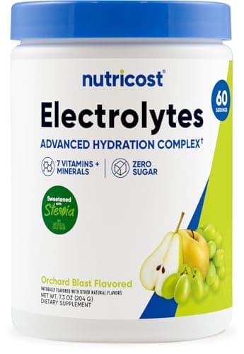 Nutricost Electrolytes Complex Powder (Orchard Blast) 60 Servings - Advanced Hydration Complex, 7 Vitamins + Minerals, Zero Sugar, Sweetened with Stevia, Gluten-Free, GMO-Free