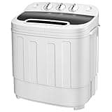 SUPER DEAL Compact Mini Twin Tub Washing Machine 13lbs Capacity Portable Washer Wash and Spin Cycle Combo, Built-in Gravity Drain for Camping, Apartments, Dorms, College, RV’s and Small Spaces