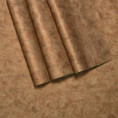 BAYYA Mid Century Modern Wallpaper Copper Peel and Stick Wallpaper Gold/Orange/Brown Industrial Wall Paper 16"x118" Rust Vintage Metallic Concrete Contact Paper for Bedroom Bathroom Living Room Wall