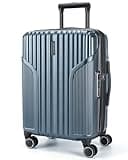 BAGSMART Expandable Carry On Luggage 22x14x9 Airline Approved, Carry-On Suitcase with Spinner Wheels, Hardside Polycarbonate Rolling Travel Luggage with TSA Lock 20-Inch, Blue
