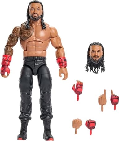 Mattel WWE Elite Collection Top Picks Action Figures & Accessories Set, 6-inch Collectible Roman Reigns with Swappable Hands & Ring Gear (Styles May Vary)