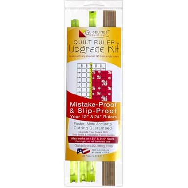 Guidelines4Quilting Quilt Ruler Upgrade Kit for 12 Inch and 24 Inch Rulers, Cut Accurate Strips and Squares Even in 1/8 Inch Increments with No Fabric Waste, Non-Slip, Left-Hand Friendly, Made in USA