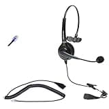 OvisLink Call Center Headset Compatible with Mitel Phones | Noise Canceling, Premium Voice Quality, Adjustable, Rotatable Mic Boom | RJ9 Headset Quick Disconnect Included