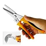 8" Aviation Tin Snips for cutting metal sheet,Heavy Duty Scissors with Safety Lock,Metal Snips cut wires,cardboard,branches,light metal,plastic zip ties,Fabric