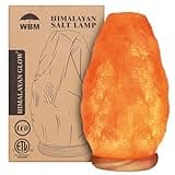 WBM Salt Lamp – USB Himalayan Salt Lamp with Touch Dimmer Control | Wooden Base | LED Bulb | 5-7lbs