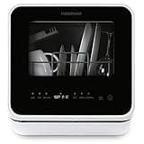 Farberware FDW05ASBWHA Complete Portable Countertop Dishwasher with 5-Liter Built-in Water Tank, 5 Programs, Baby Care, Glass & Fruit Wash, Black/White Original