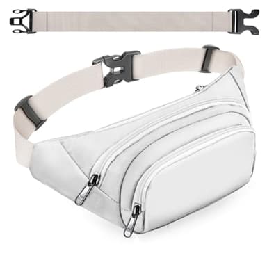 Large Fanny Pack for Women Men - Syican Waist bag with 3-Zipper Pockets, Gifts for Enjoy Sports Traveling Workout Casual Hands-Free crossbody bags Fits MAX 7.9'' iPad & 6.6'' Phone