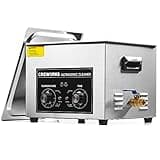 CREWORKS 15L Ultrasonic Cleaner with Knob, Total 760W Professional Industrial Auto Cleaning Machine for Carburetor Repairing Tools Parts Instrument, 40kHz Digital Sonic Cavitation Cleaner with Heater