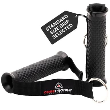 Core Prodigy Heavy Duty Exercise Handles - Grip Attachments for Cable Machine Pulleys, Gym Equipment, Resistance Bands, and Weight Lifting (Standard)