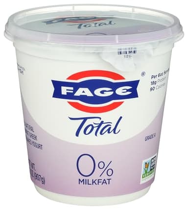 FAGE Total Greek Yogurt, 0% Nonfat, Plain, 32 oz