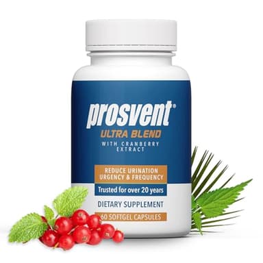 Prosvent Advanced Prostate Support Ultra - Natural Supplement with Saw Palmetto, Pygeum, Lycopene, Stinging Nettle, Beta Sitosterol, Cranberry and More to Ease Urinary Frequency & Urgency (60 Count)