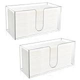 2Pack Acrylic Countertop Paper Towel Holder, Paper Towel Dispenser Countertop/Acrylic Napkin Holder(5mm Acrylic) C-fold or MultiFold Trifold Paper Towels for Bathroom, Kitchen,Restaurant (2)