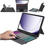 for Galaxy Tab A9+ 11 inch Case with Keyboard - Rainbow Backlit Detachable Tablet Keyboard Cover with Touchpad - Auto Wake-up/Sleep Keyboard Case with Pen Holder for Samsung Galaxy Tab A9 Plus 5G 2023
