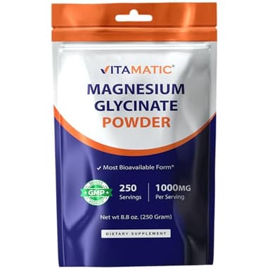 Vitamatic Magnesium (from Glycinate & Oxide) - Supports Muscle, Joint, and Heart Health 250 Grams