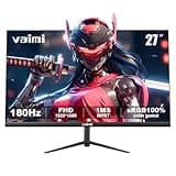 VAIMI Gaming Monitor 27 inch 180Hz 1ms PC Gaming Computer Monitor -FHD 1080P, FreeSync, 1 x HDMI 2.1, 1 x Display Port 1.4, 1 x USB, IPS, Blacklevel Adjust, VESA Compatible,Black