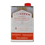 LinSheen Boiled Linseed Oil – Fast Drying Flaxseed Wood Treatment to Rejuvenate and Restore Outdoor and Indoor Wood Furniture, Floors and Sports Equipment, Quart