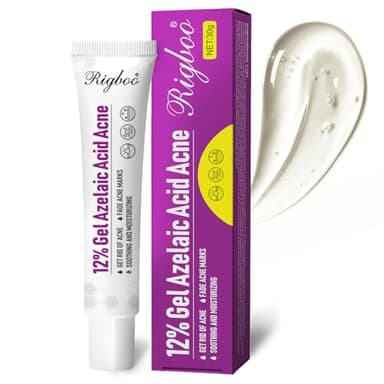RIGBOO Azelaic Acid, 12% Azelaic Acid For Face Serum Rich in Niacinamide and Hyaluronic Acid, Fades Post Acne Marks and Calms Redness, Formula for Uneven and Blemish Prone Skin Care 1 OZ