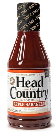 Head Country Apple Habanero BBQ Sauce | Sweet Apple & Spicy Habanero Championship Barbecue Sauce For Chicken, Pulled Pork & Ribs | 20 Ounce Bottle