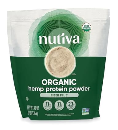 Nutiva USDA Organic Cold-Pressed Hemp Seed Plant Protein Power, 3 Pound, Fiber Plus with Essential Amino Acids, Non-GMO, Whole 30 Approved, Vegan & Keto