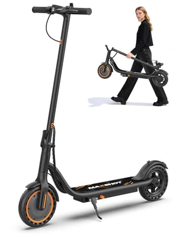 Maxshot Electric Scooter, 350W/500W Powerful Motor, 19-22 MPH Max Speed, 15-28 Miles Range, Foldable escooter with Dual Braking Systems, Smart APP