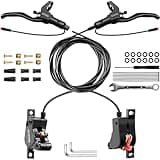 DYISLAND LD-200 2-Pistons Hydraulic Disc Brake Set for ebike,2-PIN Power-Off Electric Bike Hydraulic Brake kit，Hydraulic Brake Kits with mounting Tools and Screws (Black-Front1000mm/Rear1850mm-Set)