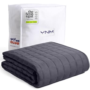 YnM King Size Weighted Blanket for Adults (88x104 Inches, 40 Pounds, Dark Grey), Exclusive Smallest Compartments with Glass Beads, Heavy Bed Blanket for Two Persons of 240~390lbs on Queen or King Bed
