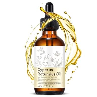 ZIXAOK Natural Cyperus Rotundus Oil for Hair Reduction | Slows Unwanted Body Hair Growth on Face, Arms, Bikini Line | Balances Skin Tone & Moisturizes | 100% Pure, All Skin Types | 2.02 Fl Oz