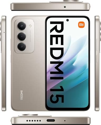 XIAOMI Redmi 15 4G LTE (Compatible with Tmobile Tello Mint & Global) (256GB + 8GB) Unlocked Dual SIM 6.9" 50MP Model 25062RN2DL (Titan Gray)