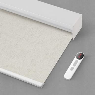 Bringnox Motorized Blinds with Remote,100% Blackout Smart Roller Blinds Compatible with Apple Homekit Google Home and Alexa Via HUB,and Customized (Linen Stone-01)