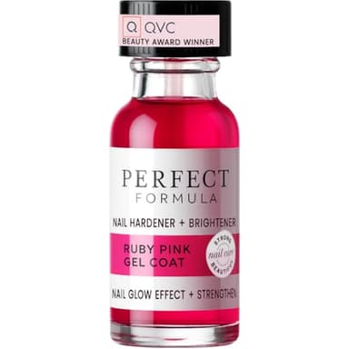 Perfect Formula Ruby Pink Gel Coat - Nail Strengthener, Keratin Nail Treatment, Gemstone Pink Gel Nail Polish - Nail Strengthener for Damaged Nails - Made In The USA .60 fl oz.