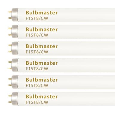 F15T8 Fluorescent Light Bulbs - F15 T8 15W 4100K 18" Light Bulb Cool White 18” Linear T8 650 Lumens - 15 watts 18 Inch Fluorescent Light Bulb - Pack of 6