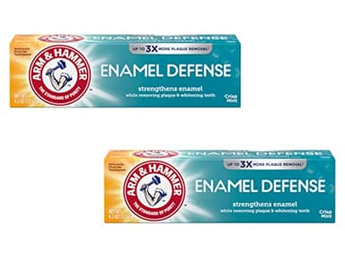 ARM & HAMMER Enamel Defense Fluoride Anticavity Toothpaste Fresh Mint 4.3 oz (Packs of 2)