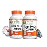 Botanic Choice Super Boron Complex (3mg) - Promotes Bone & Prostate Health by Metabolizing Calcium & Magnesium - 3 Forms of Boron for Men & Women - 2 Pack