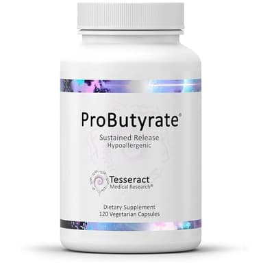 Tesseract Medical Research ProButyrate Gut Health Supplement, Butyric Acid Complex, Gastrointestinal Support Supplement, Helps Restore Balance to Stabilize Gut Microbiome, 600mg (120 Capsules)