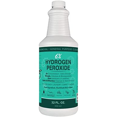 MAXTITE 6% Hydrogen Peroxide Solution - 32 Fl Oz (Just Food-Grade H2O2 & Water!) - Ecofriendly Natural Cleaning Solution for Kitchen, Bath, Laundry & More - HDPE Bottle with Child-Safe Cap Made in USA