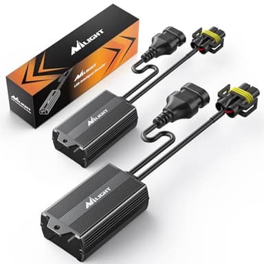 Nilight H11/H9/H8 LED CANbus Decoder - Anti-Flickering Harness Error Free Resistor Capacitor for LED Headlight Bulb, 6 watts, Pack of 2