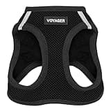 Voyager Step-In Air Dog Harness - All Weather Mesh, Reflective, No Pull Harness for Small, Medium Dogs, Cats - Secure with Hook & Loop Fastener, Buckle, Double D-Rings - Black/Black Trim, XL