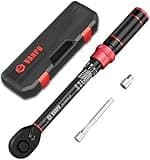 VANPO 1/4-inch Drive Click Torque Wrench, 20-240 in. lb/2.3-27.1 Nm, Inch Pound Torque Wrench Set with 1/4" to 3/8" Adapter, 10cm Extension Bar, Small Bike Torque Wrench for MTB, Bicycle Maintenance