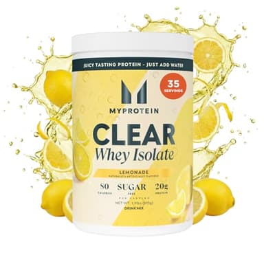 Myprotein Clear Whey Isolate Protein Powder, 35 Servings (1.9lbs) Lemonade, 20g Protein per Serving, Naturally Flavored Drink Mix, Daily Protein Intake for Superior Performance