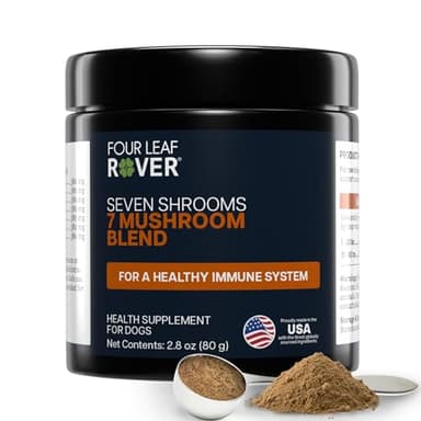 Four Leaf Rover Seven Shrooms - Organic Mushroom Supplement for Dogs - Veterinarian Formulated Whole Mushroom Extract