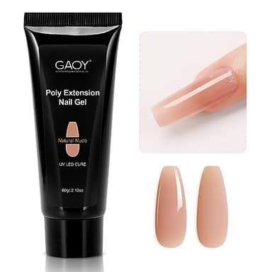 GAOY Poly Gel, 60g Nail Extension Gel, Natural Nude Builder Enhancement for Beginner & Professional Nail Art Salon DIY at Home