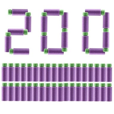 JGCWorker 200pcs Gen 2 Heavy High-End of Half-Lenth Soft Dart, Soft Short Dart for Adventure Force and Worker Blaster Series (Green Purple)