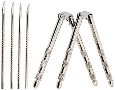 Chef Craft 21629-2PK Stainless Steel Set, 2 Nut Crackers and 4 Picks